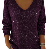 AYLISE™ - FESTLIG DAMESTRØJE MED V-HALS